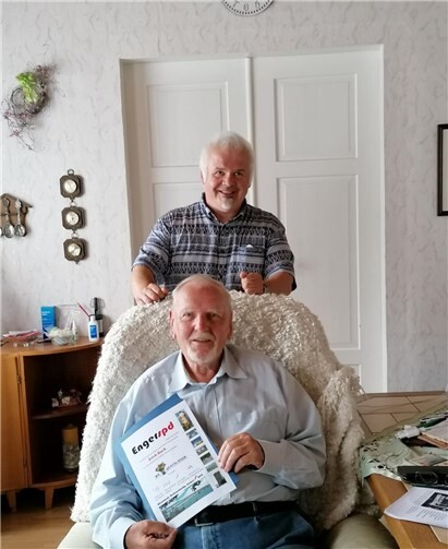 Vorsitzender Ferhat Cato (hinten) und Ehrenmitglied Erich Bach (vorne).Foto:SPD Engers