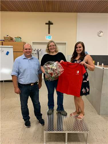 Vorsitzender Michael Löb, Dirigentin Carina Lohmer und Jugenddirigentin Valeri Podschadly. Foto: privat