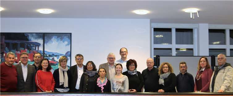 Vorsitzender Wolfgang Lübke (zweiter v.l.) mit den Beiratsmitgliedern, den Ehrenamtlichen Beigeordneten Albrecht Schmitz, Rainer Neidhöfer, Winfried Günther sowie Fr. Roch und Fr. Jungmann (Stadtverwaltung) .Georg Schuch