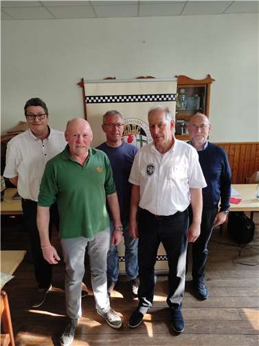 Vorstand 2022: Robert Kreusch (Sportleiter), Jürgen Desch (2. Vorsitzender), Rainer Schlich (Schriftführer), Hermann-Josef Doll (Vorsitzender), Siegfried Eberle (Schatzmeister). Fotos: privat