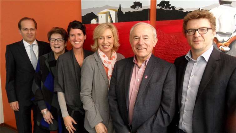 Vorstand der MMF-Freunde mit neuer Festivalleiterin (v. l.): Klaus Schmidt, Ingeborg Henzler, Sonja Kitz, Birgit Hoernchen, Hans-Dieter Gassen, Carl-Bernhard von Heusinger. Privat