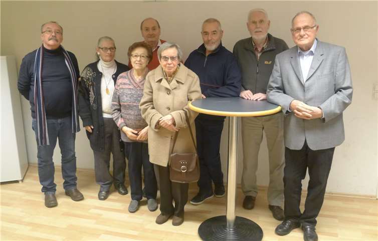 Vorstandsmitglieder der Arbeitsgemeinschaft 60plus von links : Klaus Götz, Brigitte Schauf-Schneider, Olly Schmitt, Werner Steffens, Renate Schmitt, Friedrich-E. Goos, Werner Kern und Ingo Degner, es fehlen Adelheid Arneth und Jürgen Lampe.privat