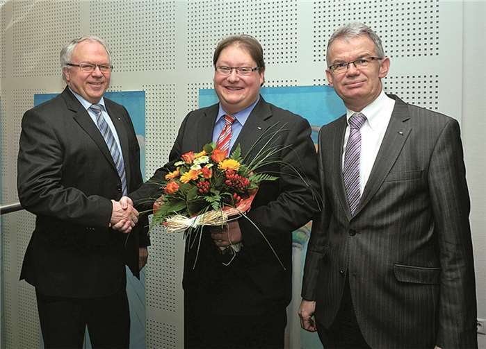 Vorstandssprecher Franz-Jürgen Lacher, Joachim Borchert und Vorstand Andreas Harner (v.li.) 