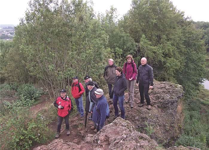 Vulkanparkwanderführer on Tour - hier am Schlackenwall des Windsborn-Kraters. privat