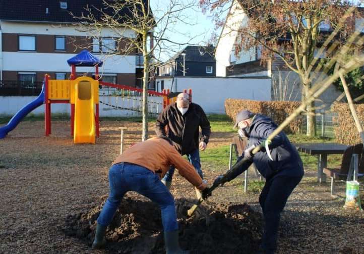 Während der Baumpflanzaktion.Quelle: CDU Stadtverband Weißenthurm