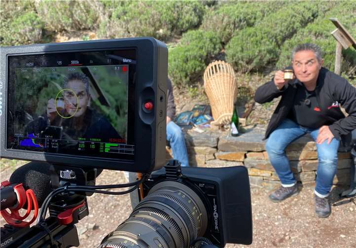 Während der Dreharbeiten in Lehmen.Quelle: Musikverein Löf