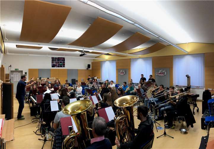Während der Proben.Quelle: Musikverein löf