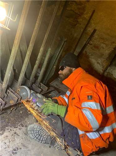 Während der Sanierungsarbeiten.