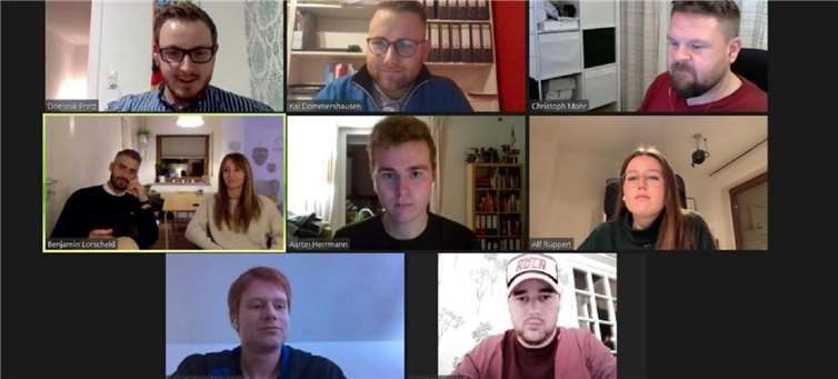 Während der ersten Videokonferenz.Quelle: Jusos Bendorf