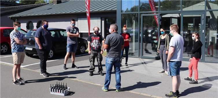 Während des Fahrsicherheitstrainings.Quelle: Jugendbüro Altenahr