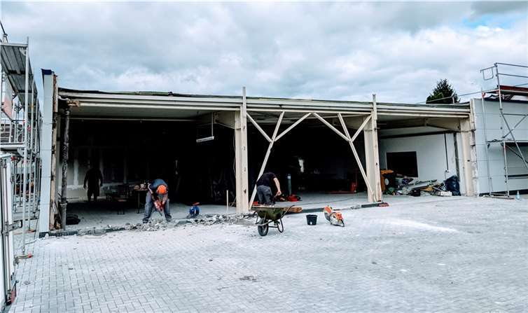 Während des Umbaus der Halle.Fotos: privat