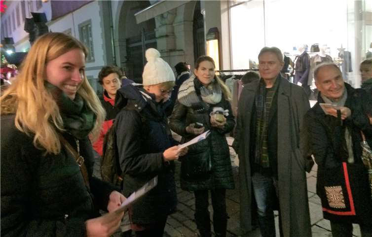 Während des konsumkritischen Stadtrundganges in der Koblenzer Altstadt.Achim Trautmann