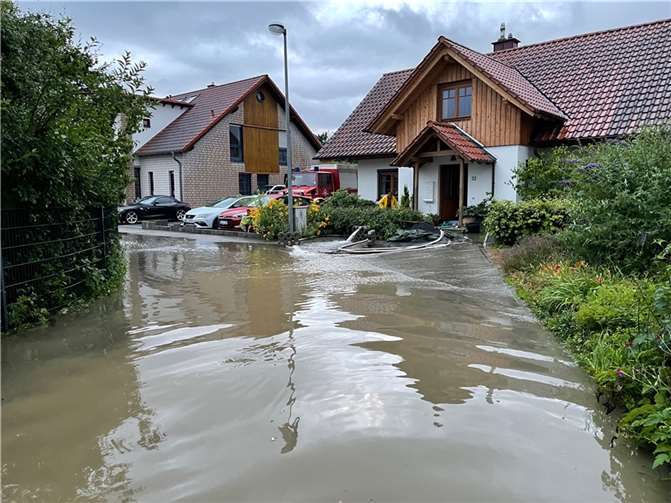 Wassereinbruch im Wohngebiet Am Kottengrover Maar in Heimerzheim im Juli 2023.  Foto: SPD-Fraktion Swisttal