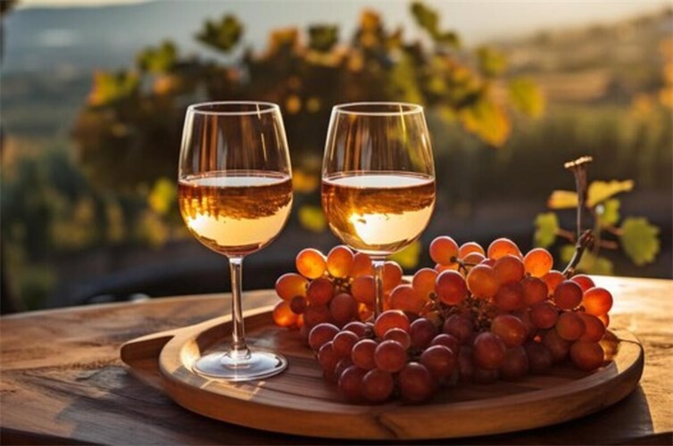 Wein in der Abenddämmerung