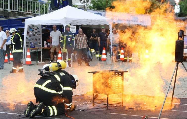 Welch verheerende Folgen ein Brand im Haushalt haben kann, zeigte die Feuerwehranhand von diversen Sicherheitspräsentationen mit offenen Feuer. Fotos: TE