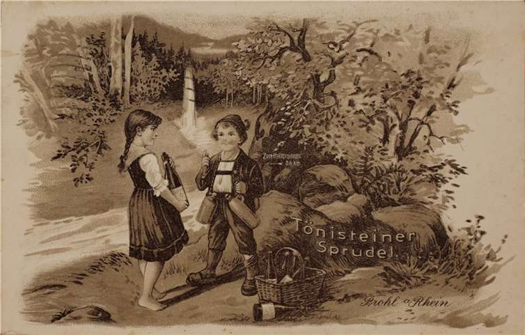 Werbepostkarte des Tönissteiner Sprudels, um 1910. Aus der Sammlung des Andernacher Stadtmuseums. Foto: Stadtmuseum Andernach