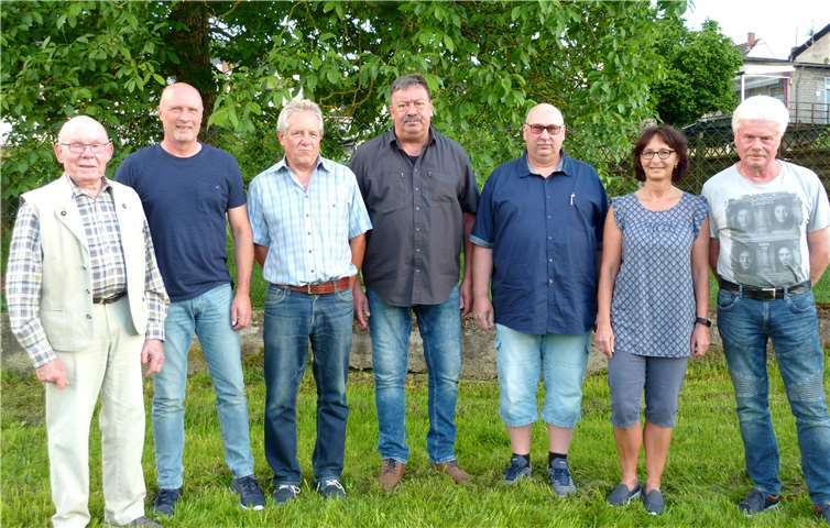 Werner Fleischer, Volker Christ, Klaus Tiby, Volker Hübner, Martin Kurz, Beate Kühn und Jürgern Romotzki. Foto: Hans Hartenfels