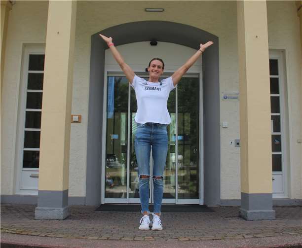 Wieder zurück in ihrer Heimat und überglücklich über ihre Goldmedaille: Olympiasiegerin Ricarda Funk.