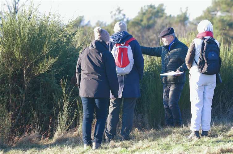 Winfried Sander erläutert notwendige Maßnahmen zur Förderung der Wacholderbüsche  Foto: Michael Jenal/Gelsdorf