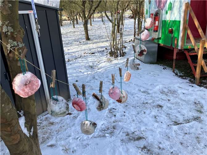 Winterkunst im Waldkindergarten. Foto: Stadtverwaltung Lahnstein
