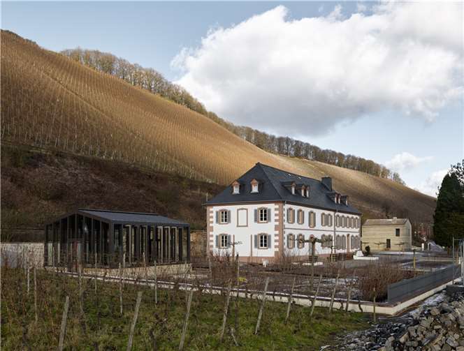 Winzer suchen neue Architektursprache: Max Dudlers Erweiterung von Gut Cantzheim.  Quelle: Architektenkammer Rheinland-Pfalz