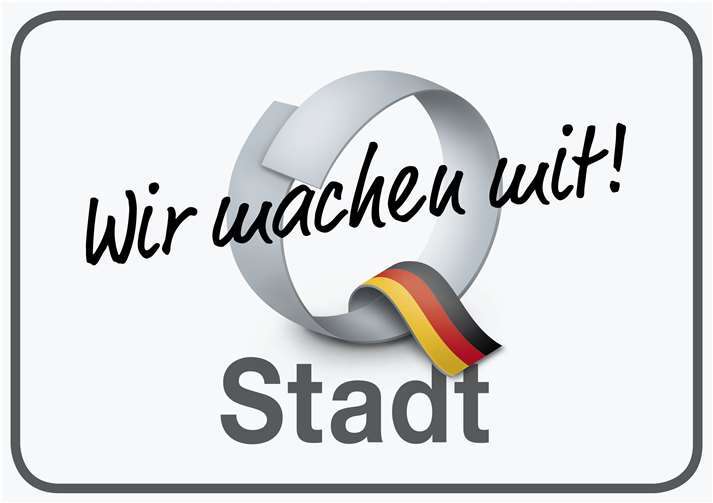 Wir machen mit – am „Q“ erkennt man Betriebe, die ein zertifiziertes Qualitätsmanagement haben und Teil der Q-Stadt Mayen sind. Grafik Stadt Mayen