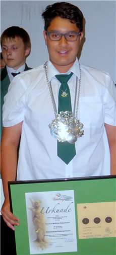 Yannick-Mathias Rabenhofer (Schützenbezirk Pellenz) ist neuer Diözesan-Schülerprimz nach seinem Sieg im entsprechenden Schießwettbewerb.