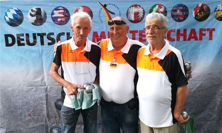 Yvon Gauny, Dieter Kutzner und Belaid Benamer "Ben" bei der Deutschen Meisterschaft. Privat