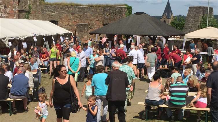 Zahlreiche Besucher waren der Einladung auf die Ulmener Burg gefolgt. TE