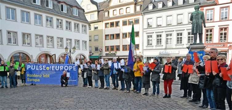 Zahlreiche Menschen nahmen an der Veranstaltung von Pulse of Europe teil. privat