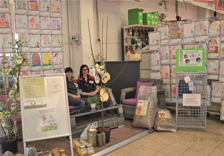 Zahlreiche bunte Ostereierbilder schmückten den toom-Markt in Remagen. AB