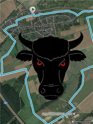 Zehn Runden á sechs Kilometer des in Form eines Ochsenkopfes um Löhndorf verlaufenden Kurses müssen die Teilnehmer absolvieren. privat