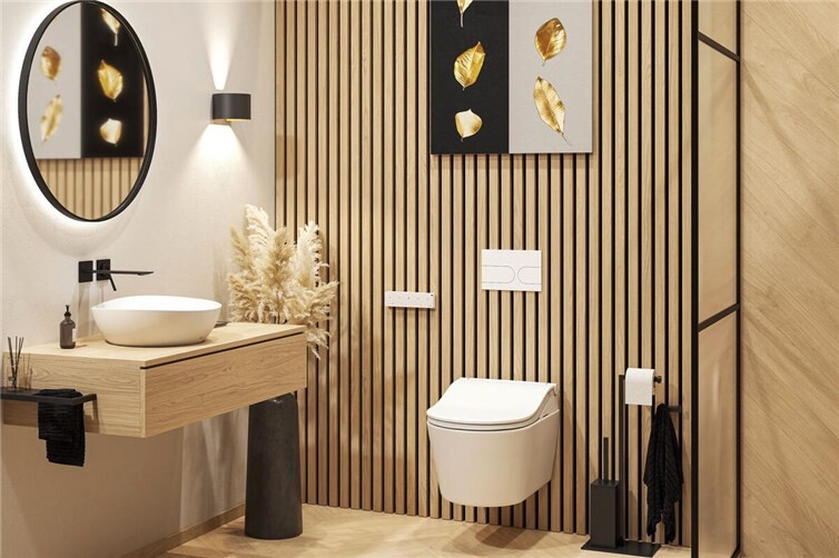 Zentrales Komfort- und Designelement eines japanisch inspirierten Badezimmers ist das Dusch-WC. Es vereint Hygiene und Wohlbefinden.