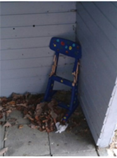 Zerstörte Inneneinrichtung.