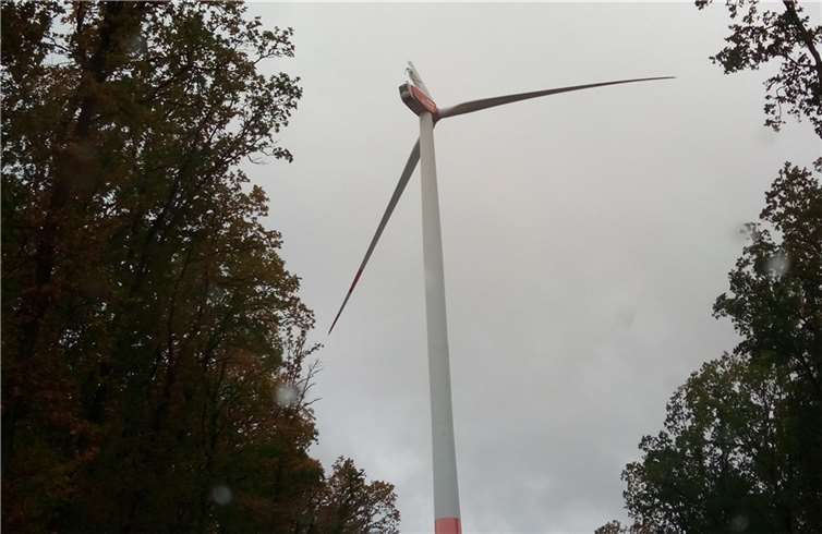 Zerstörte Windkraftanlage. Foto: Polizei