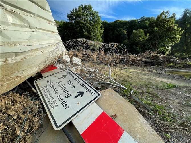 Zerstörtes Schwanenteich-Gelände an der Ahr.Foto: Detlev Kaldinski