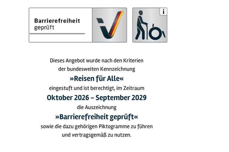 Zertifikat „Reisen für Alle“