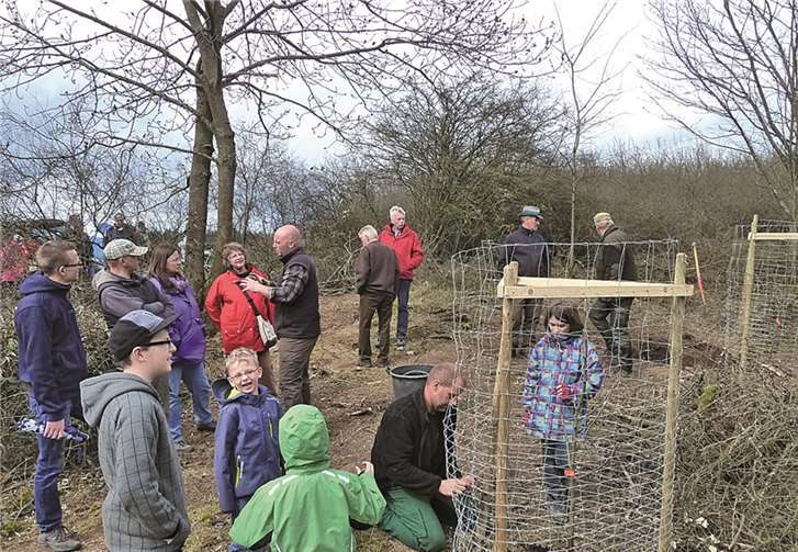 Zu den alljährlich geplanten Aktionen des neuen Jagdpächters Alexander Kriwet gehören vor allem Pflanzaktionen von Obstbäumen in den Randzonen des Waldes. privat