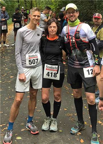 Zufrieden im Ziel die Läufer des VfL Waldbreitbach: Arne von Schilling, Hanne Walkenbach und Tobias Bußmann (v.l.).  Foto: Jochen Thielen