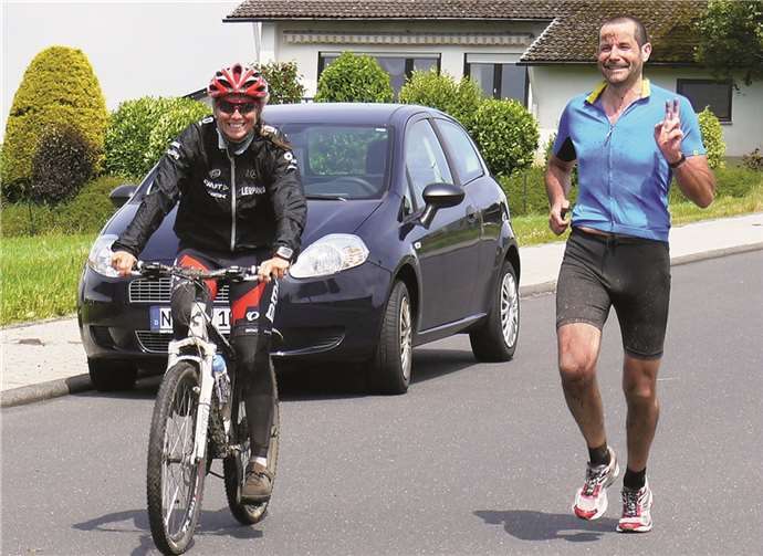 Zuhause hatte sich Thomas Jettkant auf den Halbmarathon im Elbflorenz vorbereitet. privat