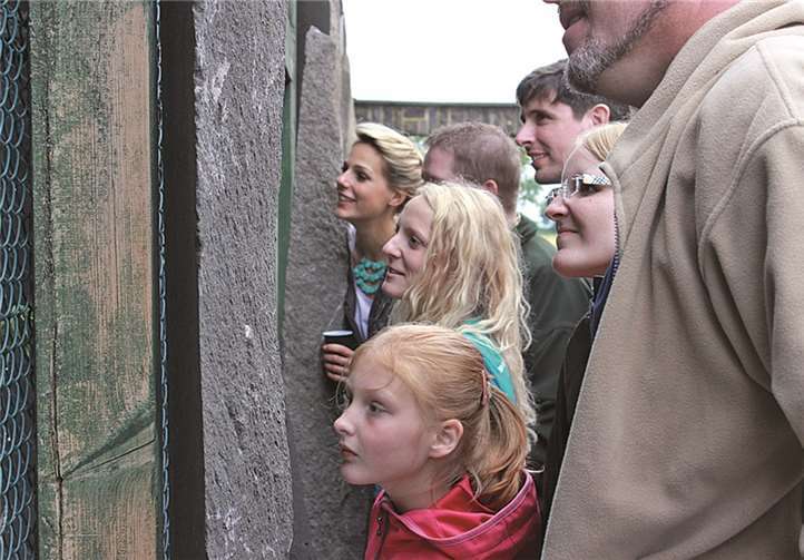 Zuhörer aller Altersklassen lauschten den Ausführungen von Andrea Friebe (Bildmitte) zu den jeweiligen Wildvögeln. NHE