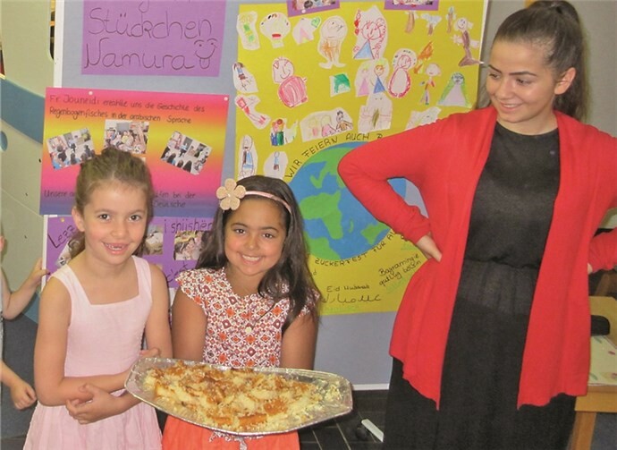 Zum Abschluss der Aktion backten die Kinder die Süßspeise „Namura“. privat