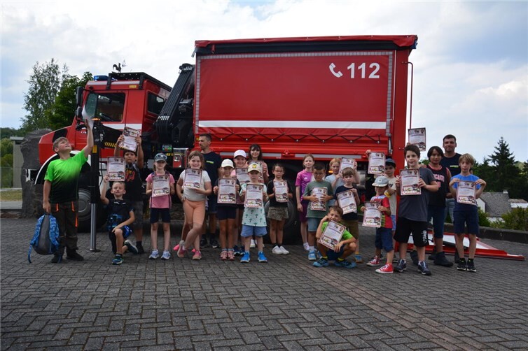 Spannender Ferientag bei der Freiwilligen Feuerwehr Kottenheim mit 29 Kindern