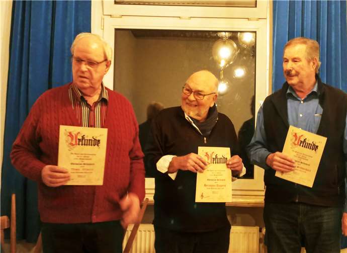 Zum Dank erhielten sie Urkunden vom Vorstand.