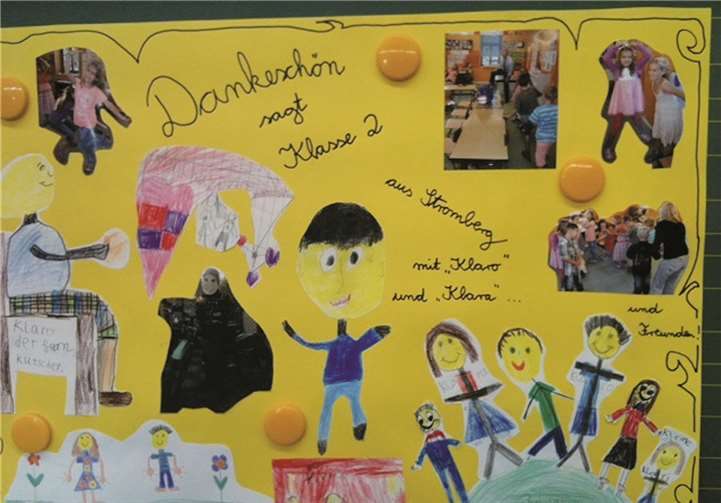 Zum Dank gab es für die Paten ein von den Zweitklässlern selbst gestaltetes Plakat.