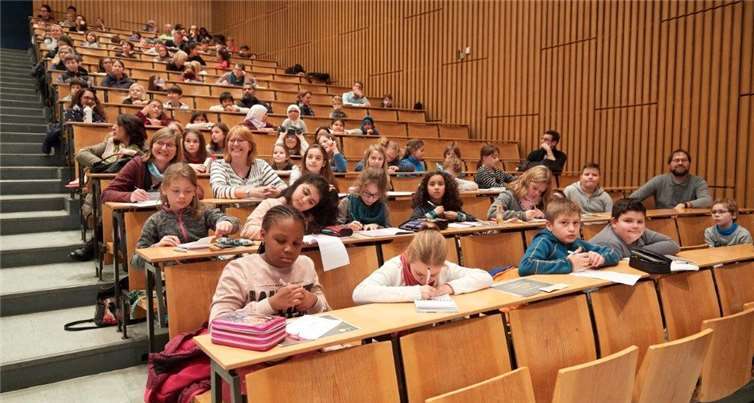Zum ersten Mal im Hörsaal einer Uni.Volker Lannert (Uni Bonn)
