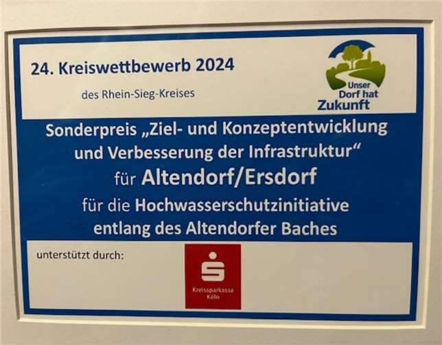 Zusätzlich wurde die Altendorfer Hochwasserschutz Initiative (Altendorfer Hochwasserschutz Taskforce) mit einem Sonderpreis ausgezeichnet.