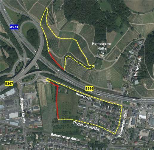Zwei Wirtschaftswege müssen gesperrt werden. Quelle: Stadtverwaltung Bad Neuenahr-Ahrweiler