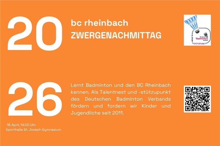 Zwergennachmittag beim BC Rheinbach 2026
