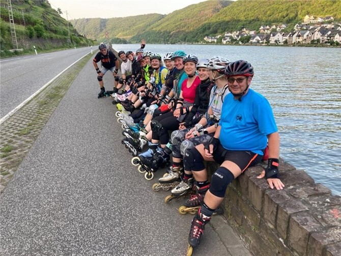 Zwischenstopp auf der Moseltour der Gülser-Mosel-Skater e. V.